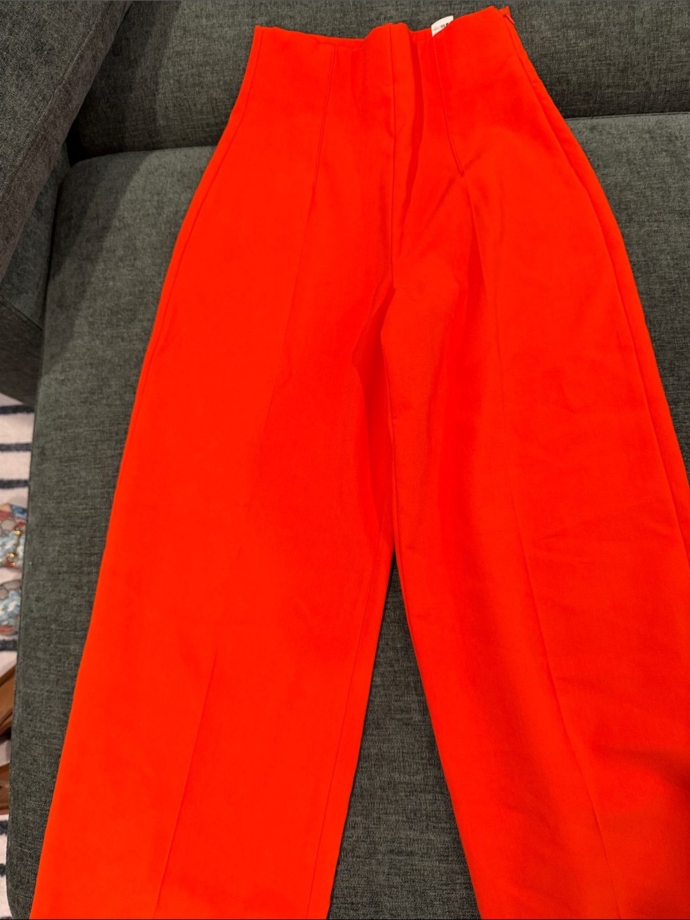 Zara Women's Bright Orange Boot-Cut Pants